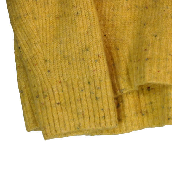 Old Navy Sweater Women Large Speckled Yellow V Neck Soft Fuzzy V Neck Pullover - Picture 4 of 7
